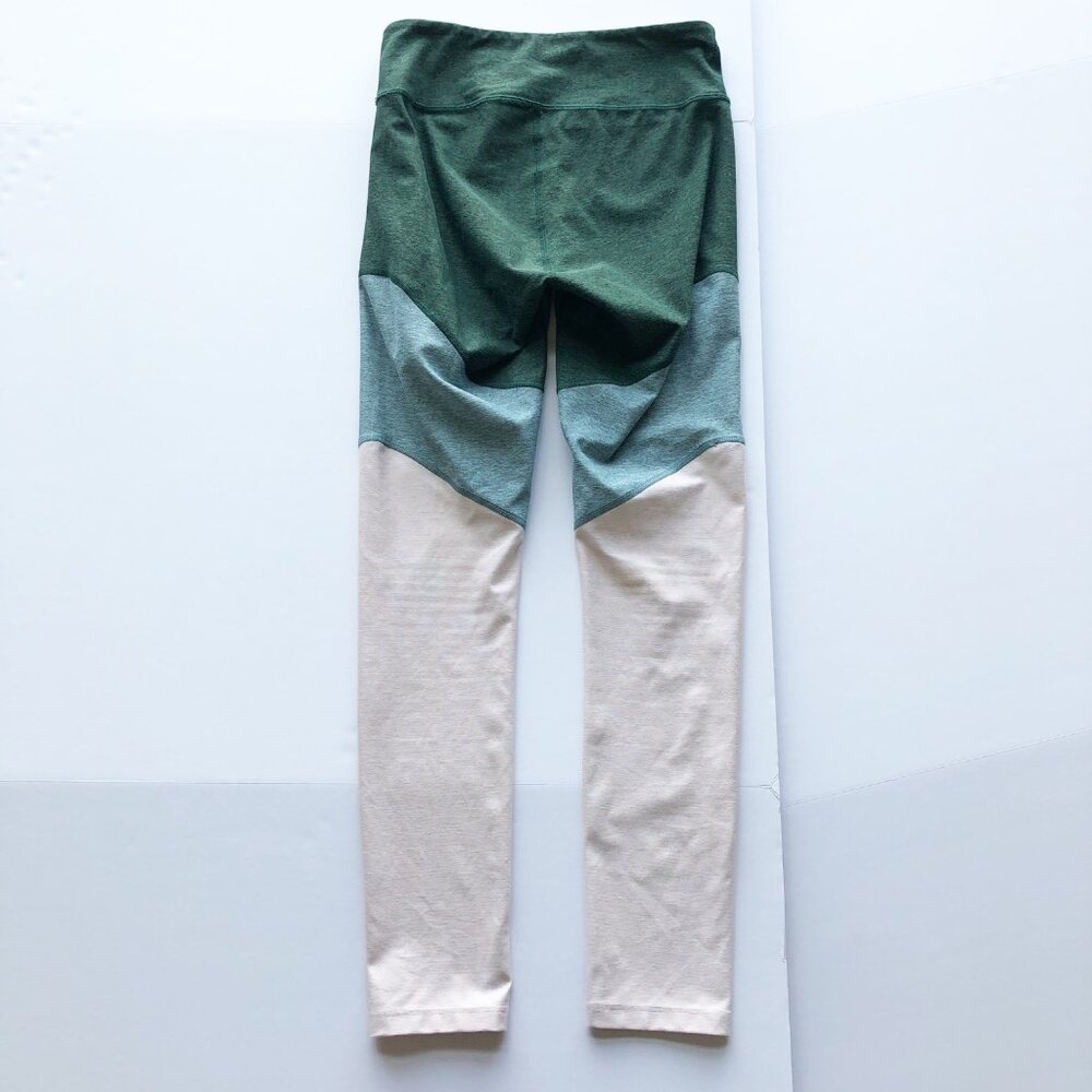 OUTDOOR VOICES Spring 7/8 Colorblock Green Pink Leggings Womens Small - Picture 4 of 8